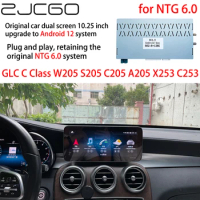 Dual 10.25 Inch Screen Upgrade Android 12 System Interface NTG 6.0 for Mercedes Benz GLC C Class W205 S205 C205 A205 X253 C253