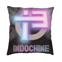 Modern Grab It Fast Pop Rock Band Logo Cushion Cover for Sofa Soft Rock Band Indochine Pillow Case Bedroom Decoration Pillowcase