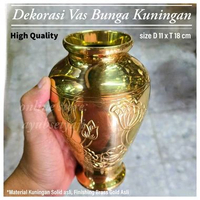 Vas Bunga Kuningan VK04 Besar motiv Bunga ukir Dekorasi Vas BRASS HIGH QUALITY Hiasan Rumah ruang ta