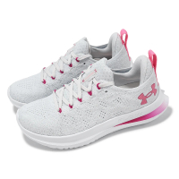 【UNDER ARMOUR】慢跑鞋 W Velociti 3 女鞋 白 粉 針織 緩衝 運動鞋 UA(3026124105)