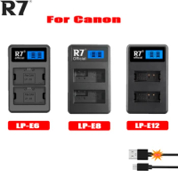 R7 LP-E6 LP-E8 LP-E12 Camera Battery Charger LCD smart charger For Canon camera battery