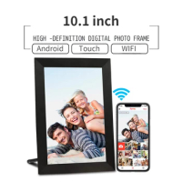 10.1 inch WIFI Touch Screen Digital Photo Frame Ios Android APP Remote Digital Photo Frame Wooden Digital Frame