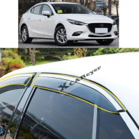 For Mazda 3 Mazda3 Axela M3 2014 2015 2016 2017 2018 Car Styling Sticker Plastic Window Glass Wind Visor Rain/Sun Guard Vent