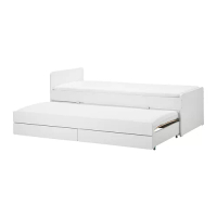 SLÄKT 床框附活動子床/儲物空間, 白色, 90x200 公分
