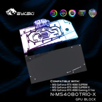 Bykski N-MS4080TRIO-X GPU Water Cooling Block For MSI RTX 4080 Suprim X / RTX4080 GAMING X TRIO Video Card / VGA Copper Radiator