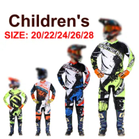 motocross gear set for kids Size 20 22 24 26 28 Dirt Bike boy girl Off-road racing suit Jersey Pant Youth children MX BMX