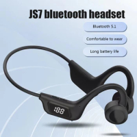 JS7 Bone Conduction Wireless Bluetooth Headset LED Display Earbuds with Mic Ear Hook Fone Bluetooth Earphone Wireless Headphones