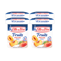 【Elle&Vire 愛樂薇】法國 水果優格 水蜜桃125g x4杯(水果優格 水蜜桃)