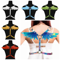 Angel Wings Leather Bdsm Harness Fashion Sexy Tops Cage Bra Punk Bondage Harajuku Lingerie Woman Exotic Accessories Sword Belt