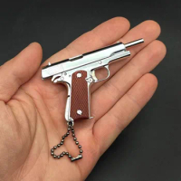 1:3 Mini Collection Ornament Solid Wood Handle 1911 Model Alloy Keychain Removable Adult Gift Toy Gun Pistol Toys