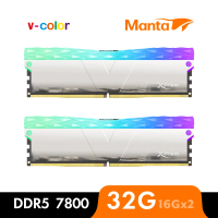 【v-color 全何】MANTA XPRISM RGB DDR5 7800 32GB kit 16GBx2(桌上型超頻記憶體)
