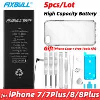 5pcs/Lot Wholesale FIXBULL Mobile Phone Battery For iPhone 7 8 Plus 7Plus 8Plus Real High Capacity 3420mAh Replacement Batteries