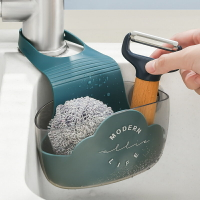 廚房水槽置物架瀝水籃水龍頭收納掛袋抹布洗碗池洗菜免打孔多功能