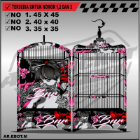 Stiker Decal Kandang Ebod Kotak / Dekal Sangkar Burung Kotak Model Ebod, BnR, Kosan (M)