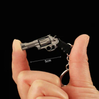 PUBG Mini Gun Keychain Metal Pistola Model 5cm Revolver Alloy Weapon Light Key Chain Birthday Gifts Toy for Kid Wholesale