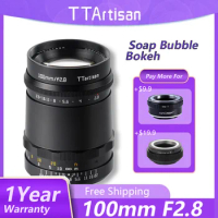 TTArtisan100mm F2.8 Soap Bubble Bokeh F28 Lens with M42 Screw Mount and Lens Adapter for Leica Canon Nikon Fujifilm Sony Pentax