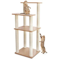 60in Outdoor Cat Tree Tower for Outdoor ,Deck,Backyard,Sunroom and Patio Large Cat Tree Tower with Cat Scratching Posts