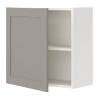 ENHET 壁櫃組合, 白色/灰色 框架, 60x32x60 公分