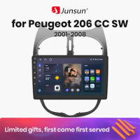 Junsun V1 AI Voice Wireless CarPlay Android Auto Radio For Peugeot 206 206CC 206SW 2001 - 2008 Car Multimedia GPS 2din autoradio