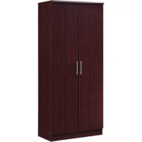 2 Door Wardrobe with Adjustable/Removable Shelves &amp; Hanging Rod, Mahogany