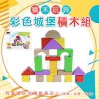 【現貨】積木玩具 玩具 彩色城堡積木組(24片) 益智玩具 兒童玩具 木製玩具 益智積木 興雲網購