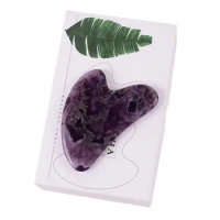 Original Amethyst Acupuncture Scraping Tool Gua Sha Massage Care Face Natural Stone China Traditional Healing Health Massager