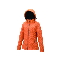 【Fit 維特】女-輕量防潑水保暖羽絨外套-鮭魚橙-FW2304-23(女裝/連帽外套/機車外套/休閒外套)