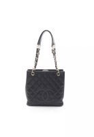 Chanel Pre-Loved Chanel matelasse PST chain shoulder bag chain tote bag Caviar skin black gold hardw