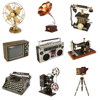 復古老式縫紉機收音錄音機電視機攝影機打字機電風扇模型道具擺件