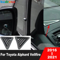 For Toyota Alphard Vellfire 2016-2018 2019 2020 2021 Carbon Fiber Car Dashboard Air Condition Vent Outlet Cover Trim Accessories
