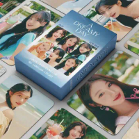 55Pcs/Set Kpop Idol IVE New Album A DREAMY DAY Lomo Card HD Print Photo Card Wonyoung Rei Gaeul Yujin Gaeul Leeseo Fans Gift