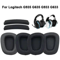 1Pair Foam Ear Pads Sponge Gaming Headphone Ear Cushion Cover Replacement Accessories for Logitech G935 G635 G933 G633