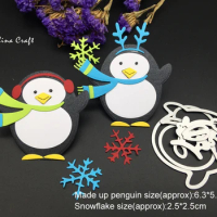 AlinaCraft Metal cutting dies cut penguin winter snow build up animal scrapbook paper craft album card punch art cutter blade