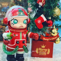 XMAS Molly MEGA COLLECTION 400% SPACE MOLLY Christmas Festival Red and Green Figure Art Toy Decoration 2023 Gift