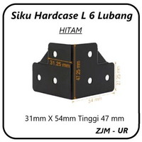 Siku Sudut Box Hardcase L 6 lubang HITAM HardCase Siku Koper, Kotak Kayu, Pelindung, Penutup Tepi ZJ