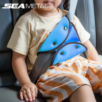 SEAMETAL Car Seat Belt Adjuster for Kids Triangle Fixed Seatbelt for Children Soft Breathable Baby Seat Belt Positioner Cushion