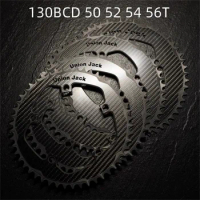 Unionjack Road bike chainring carbon 50T 52T 54T 56T 130BCD chainwheel for brompton birdy for dahon carbon chain wheel
