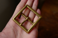 日本制 進口 黃銅復古方形日字扣 純銅小貝皮帶扣 40MM