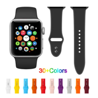 Silicone Band for Apple Watch Series 3 4 5 6 SE 7 8 iWatch Bracelet 38mm 40mm 41mm 42mm 44mm 45mm 49mm Ultra Apple Watch Strap