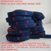 Custom your design Garment Dark blue size label Flag labels neck label XXS-XXXXXXL