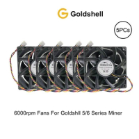 5Pcs Original 6000rpm Mining Cooling Fans for Goldshell 5 6 Series Miner CK5 HS5 KD6 SC6 SE New