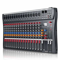 16 channel audio mixer 6 music mode USB mixing console amplifier computer playback phantom power effect