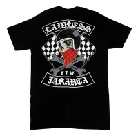Tshirt LAWLESS JAKARTA - ROADSKULL  Hitam Cotton combad 24s tebal  baju distro Kain Katun Combed Lem