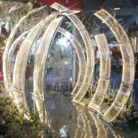 Luxury Iron sunshine board wedding arches grand event party backdrops props T-Stage large arch road lead wedding flower wall