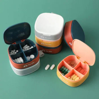 Custom Logo Medicine Holder Portable Container for Purse Pocket Travel Daily Pill Organizer Small Pill Case Cute Pill Box