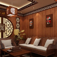 beibehang Restaurant Chinese wood plank flooring imitation wood ceiling wallpapers bedroom living room TV background wall paper