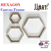 Hexagon Canvas Frame-Hexagon Frame-Wooden Hexagon Frame-Frame Kayu Hexagon-Deco Frame-hiasan dinding