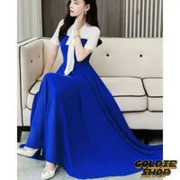 Goldie Shop Dress Panjang 2tone Zero 4WARNA / Maxi Long Dress Wanita Stylish / Party Dress / Dress K