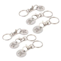 6pcs Supermarket Trolley Coin Keyring Practical With Carabiner Hook Shopping Trolley Remover Universal Portable