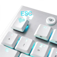 Heart Shaped White Keycaps For Logitech Gaming Keyboards G915 913 G815 813 Mechanical Keyboard ESC Ctrl Backlit Key Cap